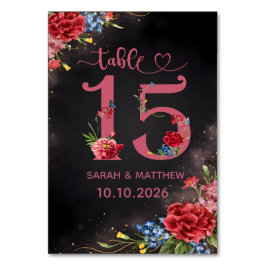 Tafelnummerkaart Blush Bloemen Bruiloft Kaart