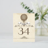 Tafelnummerkaart - briefkaart met heteluchtballon (Staand voorkant)