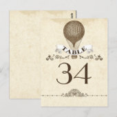Tafelnummerkaart - briefkaart met heteluchtballon (Voorkant / Achterkant)