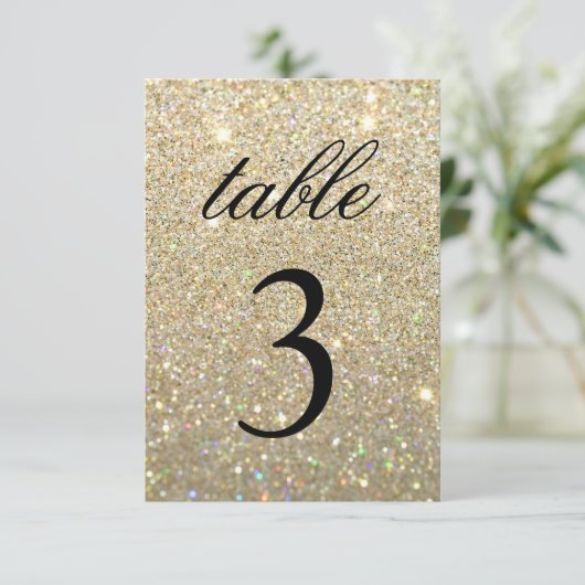 Tafelnummerkaart - Goud Glit Fab Kaart (Staand voorkant)