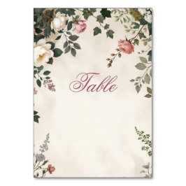 Tafelnummerkaart met bloemen | Bruidskaart Rozenho Kaart