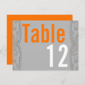 Tafelnummerkaart Modern Grey Damask Lace Print Briefkaart (Voorkant / Achterkant)