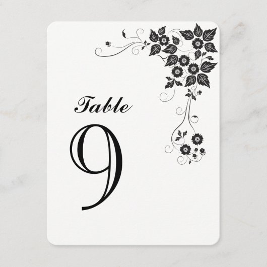 Tafelnummerkaart Nummer-9 Kaart (Voorkant)