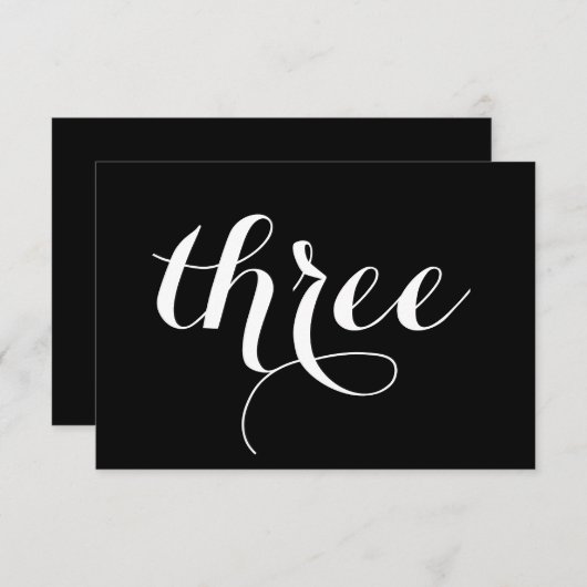 Tafelnummerkaart | Script Kaart (Voorkant / Achterkant)