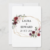 Tafelnummerkaart voor bruiloft en receptie bloemst kaart (Achterkant)