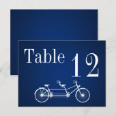 Tafelnummerkaart Whimsical Navy Herfst Double Bike Briefkaart (Voorkant / Achterkant)