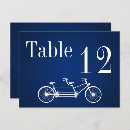 Tafelnummerkaart Whimsical Navy Herfst Double Bike Briefkaart (Voorkant / Achterkant)