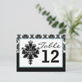 Tafelnummerkaart zwarte Damaslaag Afdrukken Briefkaart (Staand voorkant)
