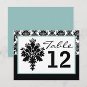 Tafelnummerkaart zwarte Damaslaag Afdrukken Briefkaart (Voorkant / Achterkant)