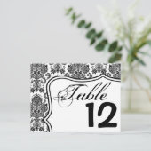 Tafelnummerkaart zwarte witte Damaslaag Afdruk Pa Briefkaart (Staand voorkant)