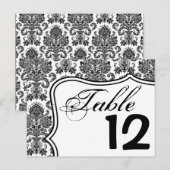Tafelnummerkaart zwarte witte Damaslaag Afdruk Pa Briefkaart (Voorkant / Achterkant)