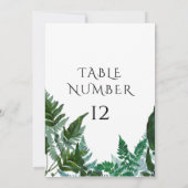 Tafelnummerkaarten Bos verzamelde varenblad Kaart (Achterkant)