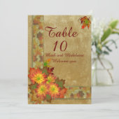 Tafelnummerkaarten Herfst Bruiloft Kaart (Staand voorkant)