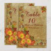 Tafelnummerkaarten Herfst Bruiloft Kaart (Voorkant / Achterkant)