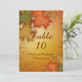 Tafelnummerkaarten Herfst Bruiloft Kaart (Staand voorkant)
