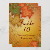 Tafelnummerkaarten Herfst Bruiloft Kaart (Voorkant / Achterkant)