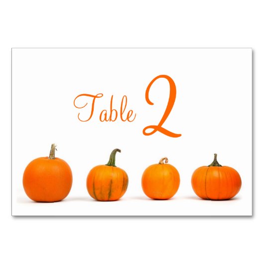 Tafelnummerkaarten met pompoenen kaart (Achterkant)