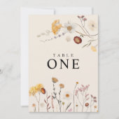 Tafelnummerkaarten met wilde bloemen kaart (Voorkant)