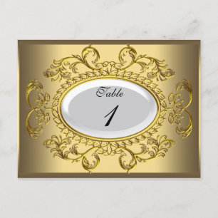 Tafelnummerkaarten Royal Wit Goud Briefkaart