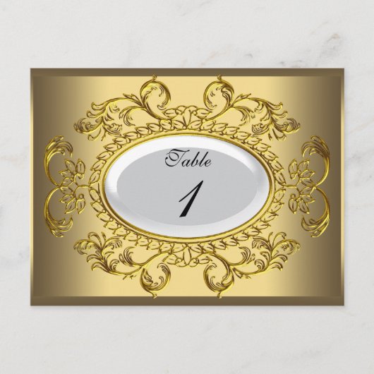Tafelnummerkaarten Royal Wit Goud Briefkaart (Voorkant)