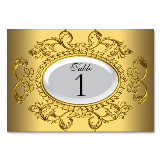 Tafelnummerkaarten Royal Wit Goud Kaart (Voorkant)