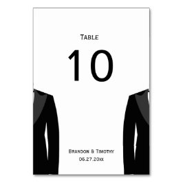 Tafelnummerkaarten voor een zwart-witte homohuweli kaart