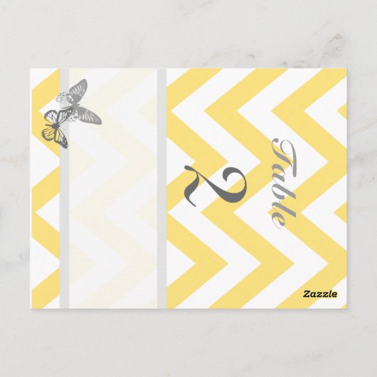 Tafelnummers Aangepast grijs Chevron-Briefkaart (Achterkant)