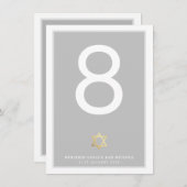 TAFELNUMMERS Bar Mitzvah davidster grijs (Voorkant / Achterkant)