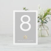 TAFELNUMMERS Bar Mitzvah davidster grijs (Staand voorkant)