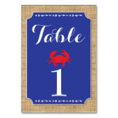 Tafelnummers Beach Burlap (Voorkant)