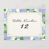 Tafelnummers Blauw Hydrangea Kant Floral Formal (Achterkant)