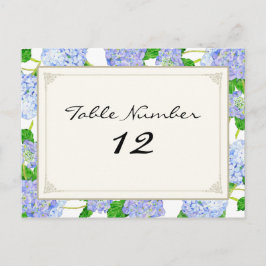 Tafelnummers Blauw Hydrangea Kant Floral Formal