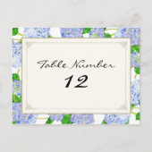 Tafelnummers Blauw Hydrangea Kant Floral Formal (Voorkant)