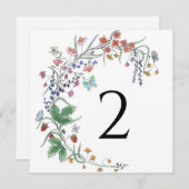 Tafelnummers bloemenrand eenvoudig elegant (Voorkant / Achterkant)