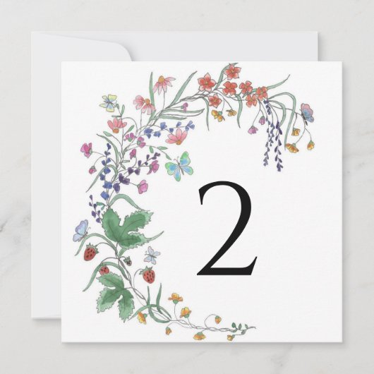 Tafelnummers bloemenrand eenvoudig elegant (Voorkant)