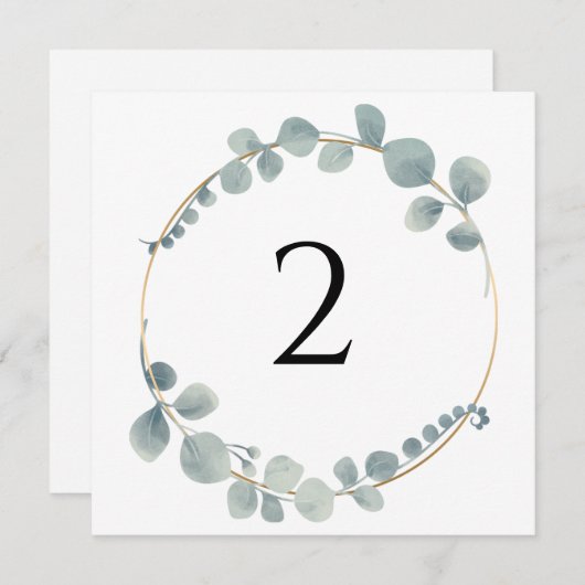 Tafelnummers bloemenrand eenvoudig elegant (Voorkant / Achterkant)