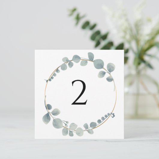 Tafelnummers bloemenrand eenvoudig elegant (Staand voorkant)
