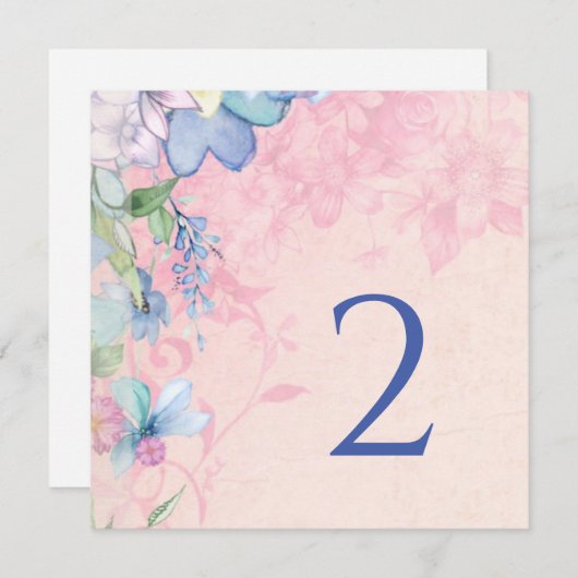 Tafelnummers bloemenrand eenvoudig elegant (Voorkant / Achterkant)