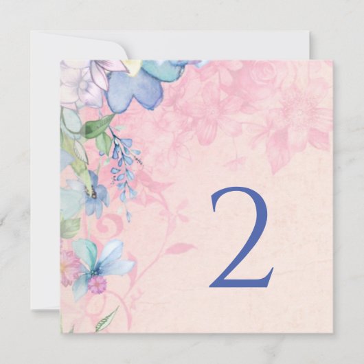 Tafelnummers bloemenrand eenvoudig elegant (Voorkant)