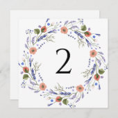 Tafelnummers bloemenrand eenvoudig elegant (Voorkant / Achterkant)