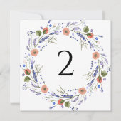 Tafelnummers bloemenrand eenvoudig elegant (Voorkant)