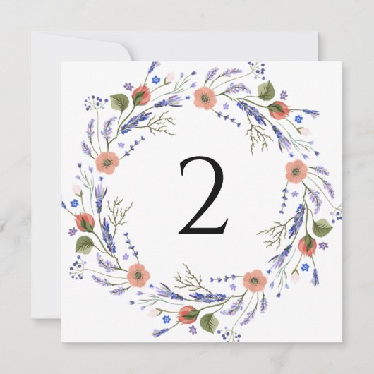 Tafelnummers bloemenrand eenvoudig elegant (Voorkant)