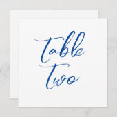 Tafelnummers bloemenrand eenvoudig elegant blauw (Voorkant / Achterkant)