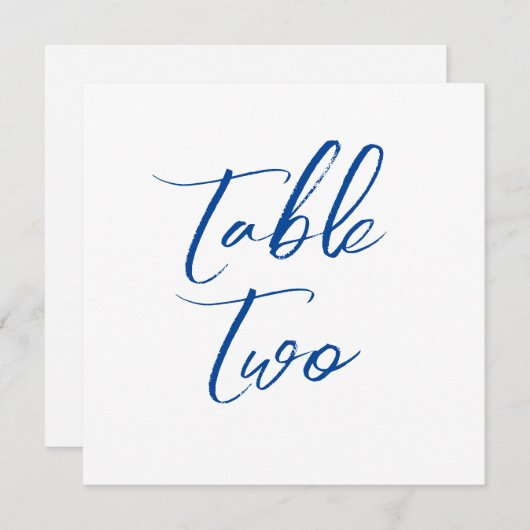 Tafelnummers bloemenrand eenvoudig elegant blauw (Voorkant / Achterkant)