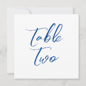 Tafelnummers bloemenrand eenvoudig elegant blauw (Voorkant)