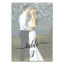 Tafelnummers Bokeh Fab Faded paar bruiloft foto