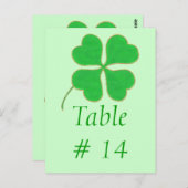 Tafelnummers briefkaarten, groene Shamrock Gold-St (Voorkant / Achterkant)