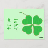 Tafelnummers briefkaarten, groene Shamrock Gold-St (Achterkant)