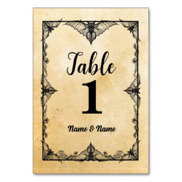 Tafelnummers Bruiloft Gotisch Lijst Halloween Kaar