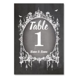 Tafelnummers Bruiloft Gotisch Lijst Halloween Kaar